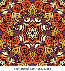 Seamless patterns. Vintage decorative elements. Hand drawn background. Islam, Arabic, Indian, ottoman motifs.