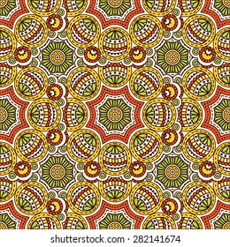 Seamless patterns. Vintage decorative elements. Hand drawn background. Islam, Arabic, Indian, ottoman motifs.