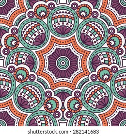 Seamless patterns. Vintage decorative elements. Hand drawn background. Islam, Arabic, Indian, ottoman motifs.