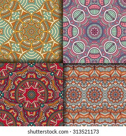 Seamless patterns. Vintage decorative elements. Hand drawn background. Islam, Arabic, Indian, ottoman motifs.