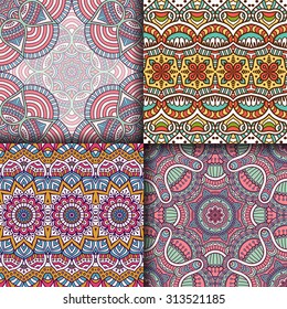 Seamless patterns. Vintage decorative elements. Hand drawn background. Islam, Arabic, Indian, ottoman motifs.