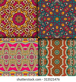 Seamless patterns. Vintage decorative elements. Hand drawn background. Islam, Arabic, Indian, ottoman motifs.
