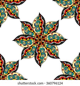 Seamless patterns. Vintage decorative elements. Hand drawn background. Islam, Arabic, Indian, ottoman motifs.