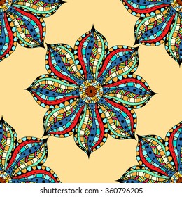 Seamless patterns. Vintage decorative elements. Hand drawn background. Islam, Arabic, Indian, ottoman motifs.