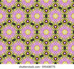 Seamless patterns . Vintage decorative ethnic floral ornament. vector illustration. oriental design for print, wallpaper, decor, fabric, textile