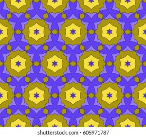 Seamless patterns. Vintage decorative ethnic floral ornament. vector illustration. oriental design for print, wallpaper, decor, fabric, textile