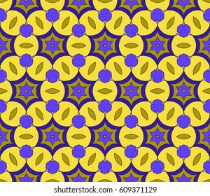 Seamless patterns. Vintage decorative ethnic floral ornament. vector illustration. oriental design for print, wallpaper, decor, fabric, textile