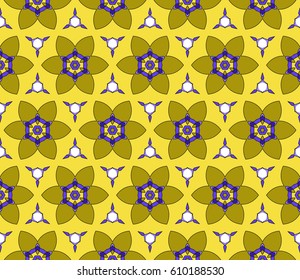 Seamless patterns. Vintage decorative ethnic floral ornament. vector illustration. oriental design for print, wallpaper, decor, fabric, textile