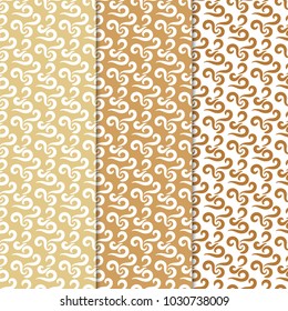 Seamless patterns for wallpapers or textile. Colored backgrounds with abstract print