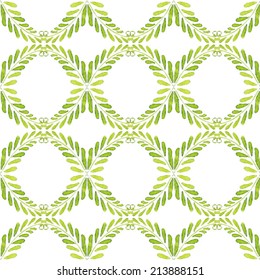 Seamless Patterns with  watercolor leaves