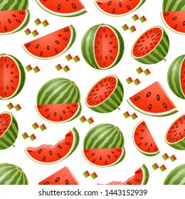 seamless patterns with watermelon shapes, very good in various forms