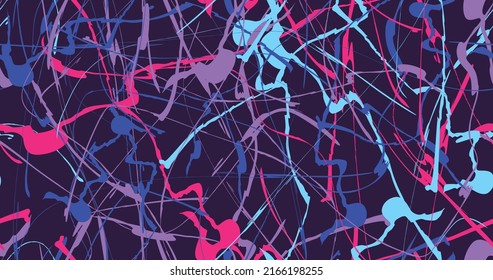 Seamless patterns wave and lines. Grunge style, modern surface, with multicolor stain brush shape. Vector illustration