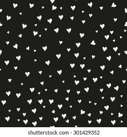 Seamless patterns with white hearts. Seamless background with hearts. Valentine's Day. Gift wrap, print, cloth, cute background for a card. Star sky.