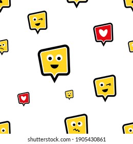 Patrones sin foco con emojis lindos amarillos.