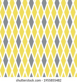 Seamless patterns. A yellow and gray rhombus with a white outline. Contemporary colors.
