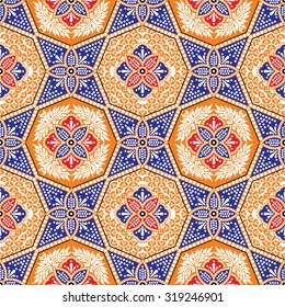 Seamless pattern.Seamless background beautiful batik.