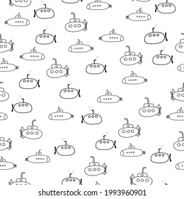 Seamless pattern.Ship. Cartoon style. Vector image for children. Can be used on posters, invitations, textiles, t-shirts, flyers, and so on