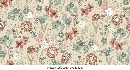 Seamless pattern,sketch flowers,floral pattern,chic vectors,print and pattern