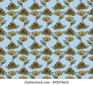Seamless pattern,sketch flowers,floral pattern,chic vectors,print and pattern