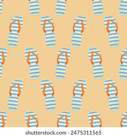 Seamless pattern,summer flip-flop, vector illustration, wrapping paper