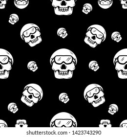 Seamless patternt head skull vector