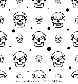 Seamless patternt head skull vector