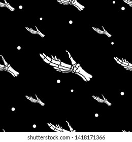 Seamless patternt skull hand design. patternt design.