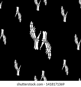 Seamless patternt skull hand design. patternt design.