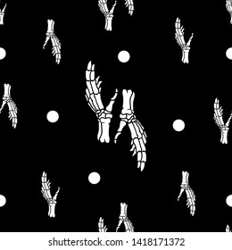 Seamless patternt skull hand design. patternt design.