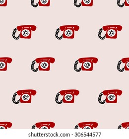 seamless pattern,telephone vector art  background design for fabric and decor