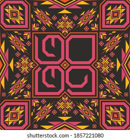 Seamless patternThailand Happy new year 2021 logo with paper cut style on color Background. 