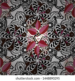 Seamless pattern.Tropical leaves, jungle leaf, branch tree seamless vector floral pattern background. Vector illustration. Nice leaves on brown, white and black colors.