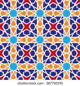 Seamless pattern.Vector abstract background.Arabic islamic motif,Geometrical ornament.Vector muslim,traditional mosaic backdrop.Vintage wallpaper,religious linear texture,polygon template set