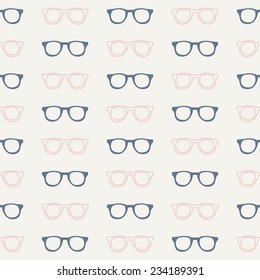 Seamless pattern.Vector background. Retro stylish texture. Repeating glasses