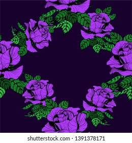 Seamless pattern.Vector. A branch of roses with leaves, flowers and buds. Use printed materials, signs, items, websites, maps. 