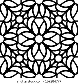 seamless pattern,vector illustration in stained glass window style
