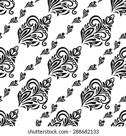 Seamless pattern.Vegetable motif. Curbs on the diagonal.Twig. 	 Blank for printing on fabric, wrapping paper roll printing.