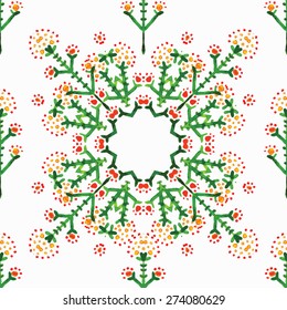 Seamless pattern.Vintage illustration.Hand draw painted orient traditional ornament. Indian style.Hand draw elegant vintage poster design.Vectorized watercolor drawing. Isolated on colored background
