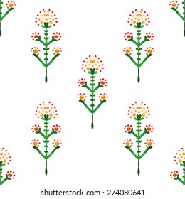 Seamless pattern.Vintage illustration.Hand draw painted orient traditional ornament. Indian style.Hand draw elegant vintage poster design.Vectorized watercolor drawing. Isolated on colored background