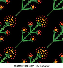 Seamless pattern.Vintage illustration.Hand draw painted orient traditional ornament. Indian style.Hand draw elegant vintage poster design.Vectorized watercolor drawing. Isolated on colored background