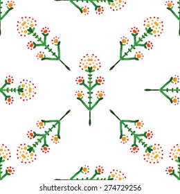 Seamless pattern.Vintage illustration.Hand draw painted orient traditional ornament. Indian style.Hand draw elegant vintage poster design.Vectorized watercolor drawing. Isolated on colored background