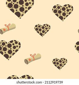 Seamless pattern,with decorative heart Valentine's Day, love message, marriage proposal, wedding