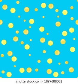 Seamless pattern-yellow vitamins on a blue background. Vector illustration .