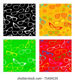 Seamless Patters Collection with Sunglasses and Glasses