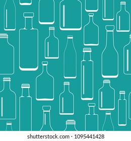Seamless pattert. Alcohol bottles.