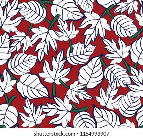 seamless patties pattern on red background