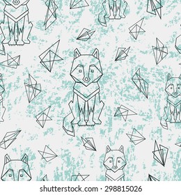 Seamless pattren wolf