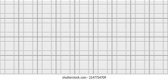 Seamless paved floor. Slab pavement pattern. Street texture. Paver tile. Decorative sidewalk. Cobblestone print. Stone surface. Mosaic outdoor background. Cement brick backdrop. Vector illustration