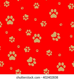 Seamless paw, web icon. vector design. seamless footprint wallpaper