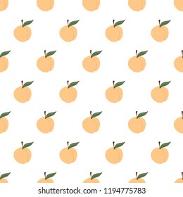 Seamless peach fruit pattern